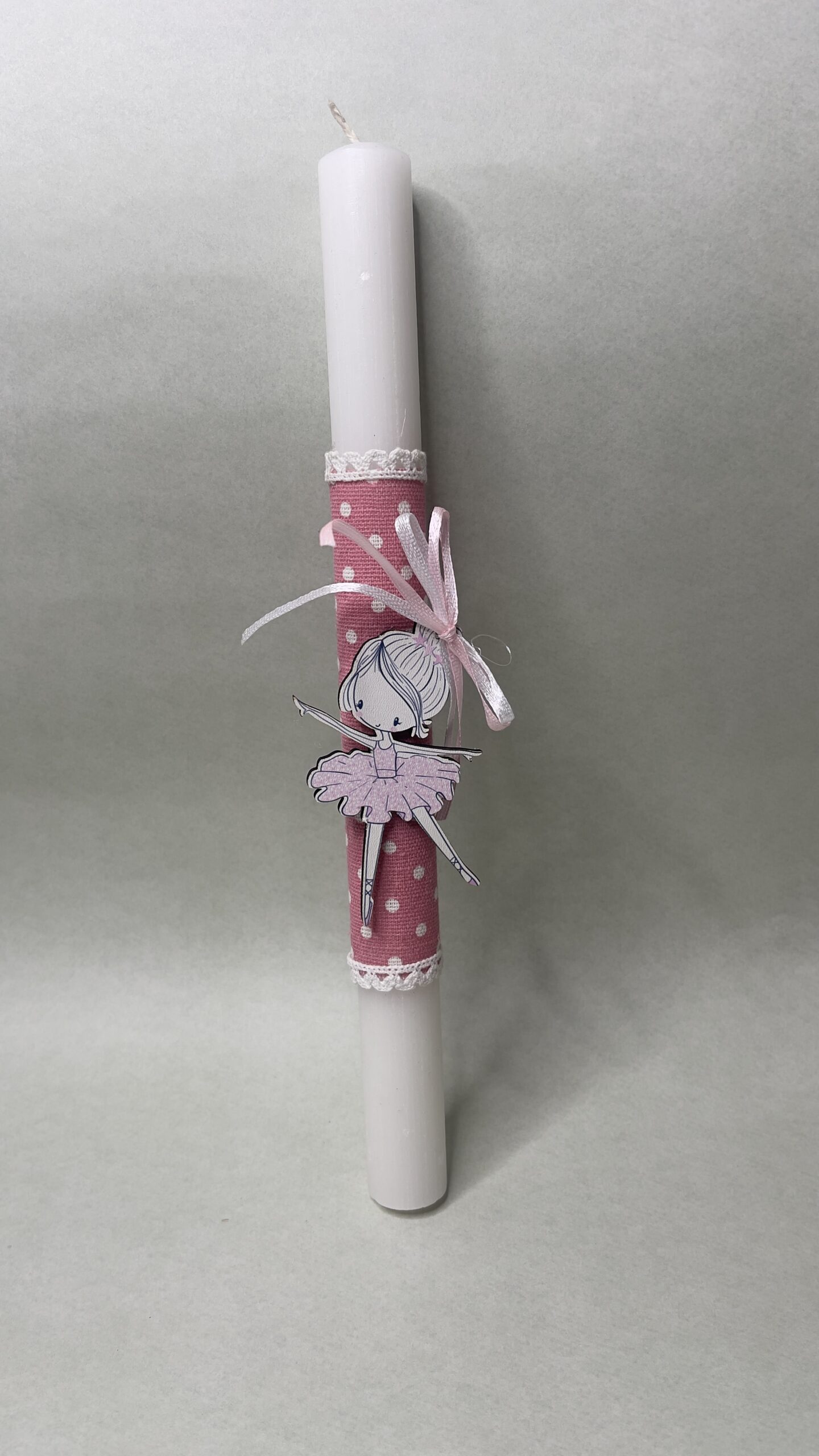 Πασχαλινή Λαμπάδα με Ξύλινο Στοιχείο Μπαλαρίνα