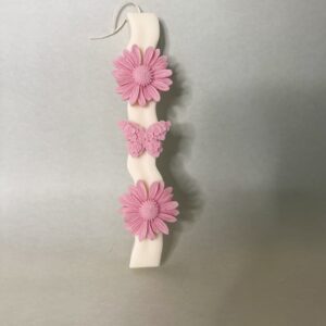 Χειροποίητη Αρωματική Λαμπάδα "Wave & Jasmine" – Με Κέρινα Λουλούδια